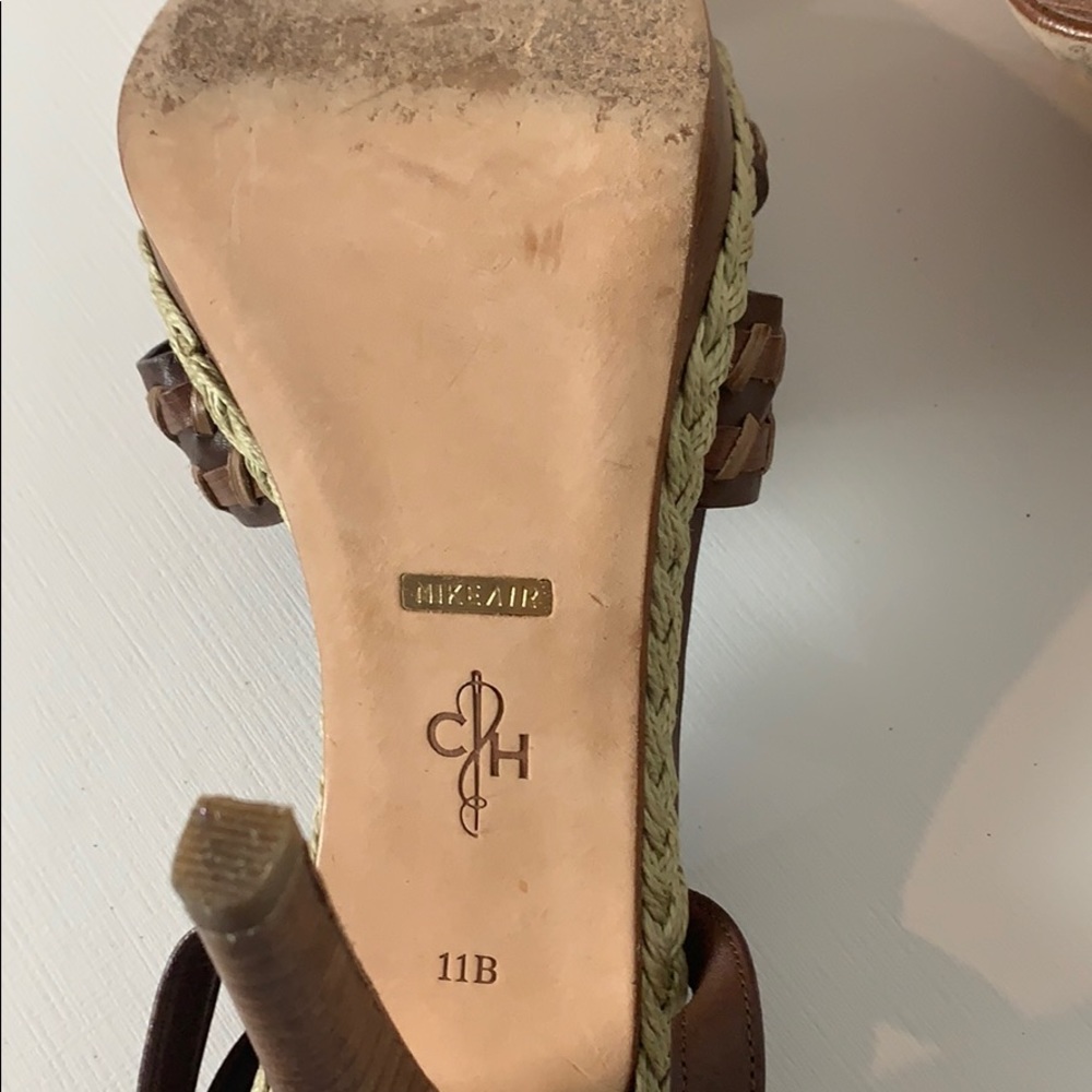 COLE HAAN Leather, Ankle Wrap Fall Heel Sandals EC - Picture 8 of 8